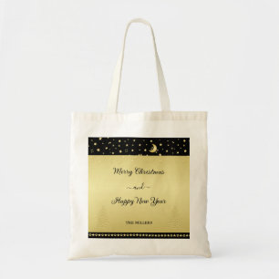 Bolsa Tote Douradas estrelas brilhantes de Natal, patas em ou