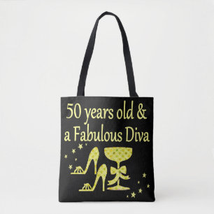 BOLSA TOTE DOURADO 50 ANOS DE IDADE E ANIVERSÁRIO FABULOSO DE