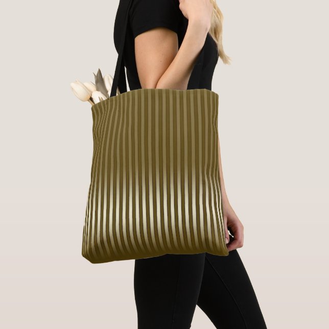 Bolsa Tote Dourado Chic Striped (Close Up)