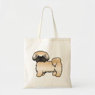Bolsa Tote Dourado com a máscara negra Shih Tzu Cute Cartoon