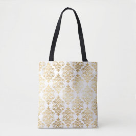 Bolsa Tote Dourado Damask Elegant