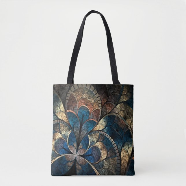 Bolsa Tote Dourado e azul (Frente)