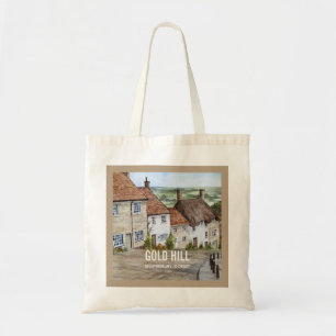 Bolsa Tote Dourado Hill, Shaftesbury, Dorset Watercolor Paint
