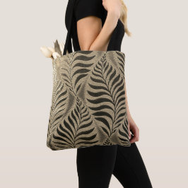 Bolsa Tote Dourado Leaf Motif