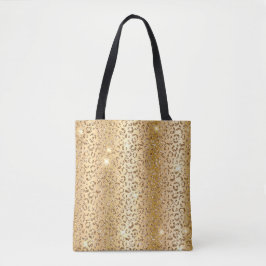 Bolsa Tote Dourado Metálico e Glitter Glam Impressão de Manch