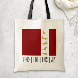 Bolsa Tote Dourado Natal Vermelho Moderno