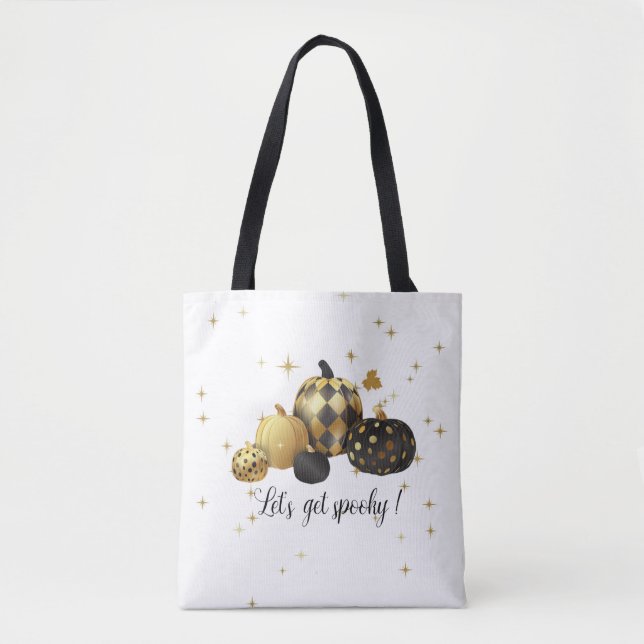 Bolsa Tote Dourado saco de abóbora assustador de sanduíche de (Frente)