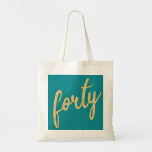 Bolsa Tote Dourado Teal 40 Brilho Festa de aniversário "Quar