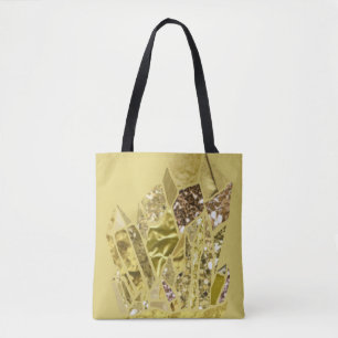 Bolsa Tote Dourados cristais de falhas