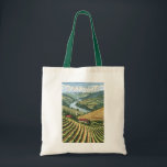 Bolsa Tote Douro Valley Portugal Viagem Art Vintage<br><div class="desc">Vale do Douro em estilo artístico vetorial. O Vale do Douro Vinho,  até Barca de Alva,  é a mais antiga região vitícola demarcada do mundo.</div>