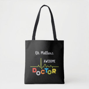 Bolsa Tote Doutor Espetacular Letras Coloridas em Preto