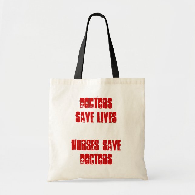 Bolsa Tote Doutores Salvamento Vida - as enfermeiras salvar (Frente)
