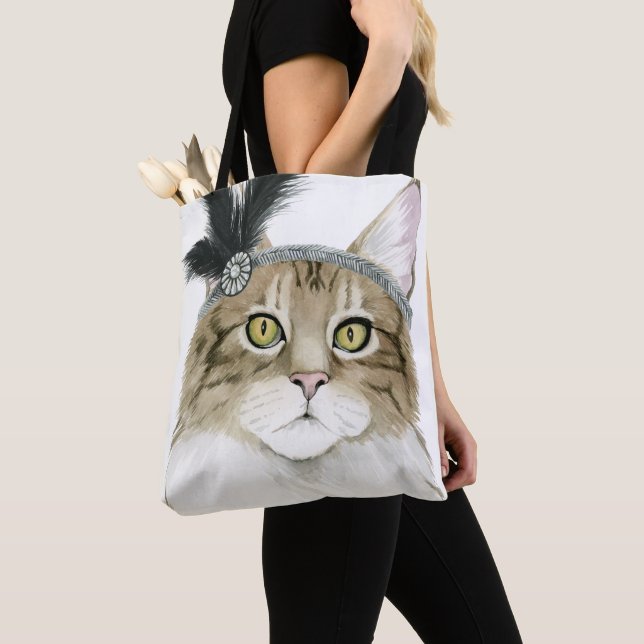 Bolsa Tote Downton Cat | Adorados Com Penas (Close Up)