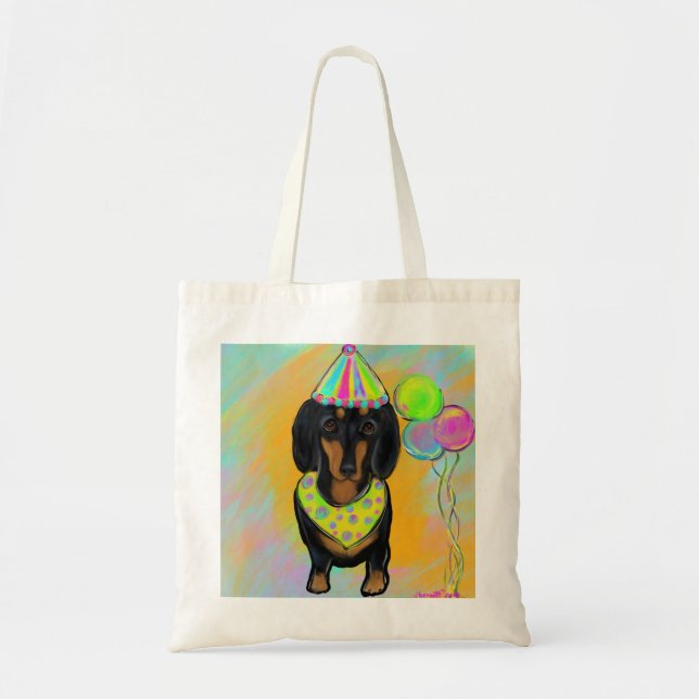 Bolsa Tote Doxie de Aniversário (Frente)