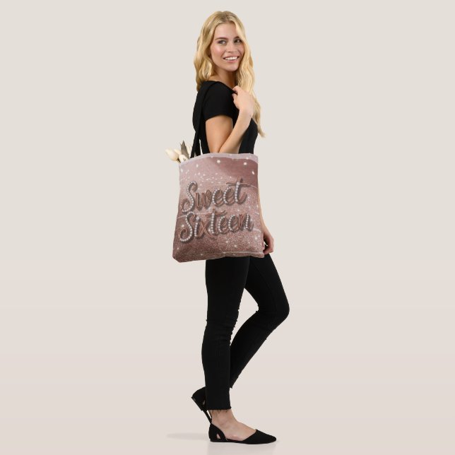 Bolsa Tote Doze Anos em Rosa Dourado e Pérolas (No(a) Modelo)