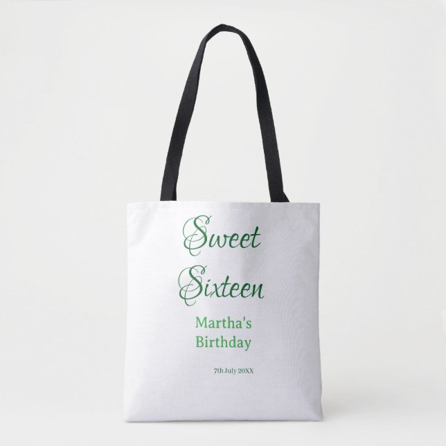 Bolsa Tote Doze Anos nome data caligrafia boho ret (Frente)