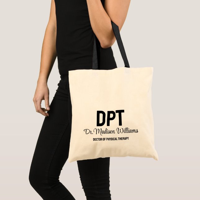 Bolsa Tote DPT Personalizado Doutorado em Presente de Terapia (Frente (produto))
