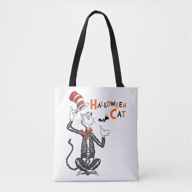Bolsa Tote Dr. Seuss | Gato de Halloween no Chapéu (Frente)