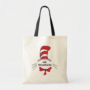 Bolsa Tote Dr. Seuss Gato no Chapéu Nome do Professor Perso