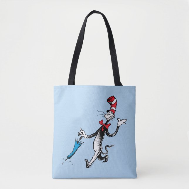 Bolsa Tote Dr. Seuss | Gato no Chapéu Passeio de Guarda-chuva (Frente)