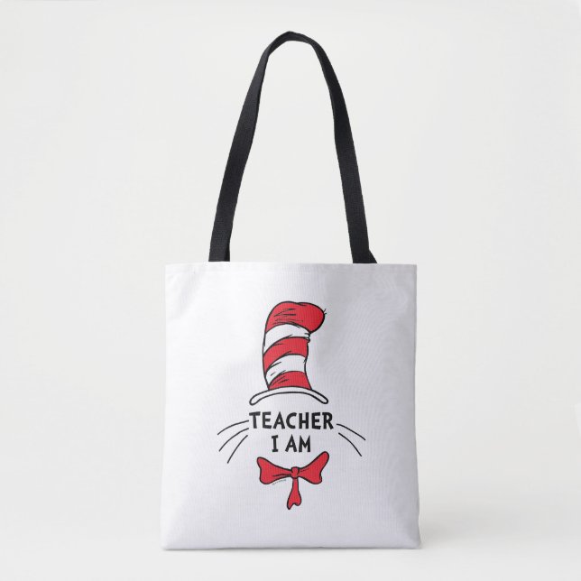 Bolsa Tote Dr. Seuss | Gato no Chapéu - Professor Eu sou (Frente)