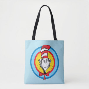 Bolsa Tote Dr. Seuss Gráfico da Cabeça do Gato no Chapéu