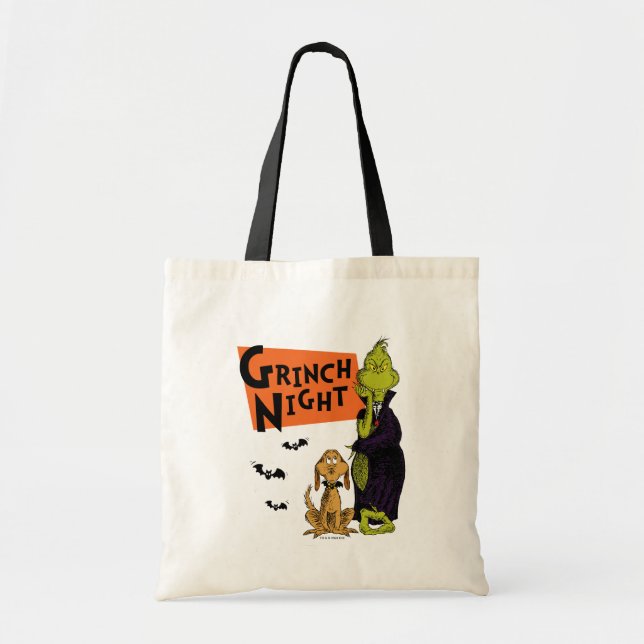 Bolsa Tote Dr. Seuss | Gráfico noturno Hallowen Grpolegadas (Frente)