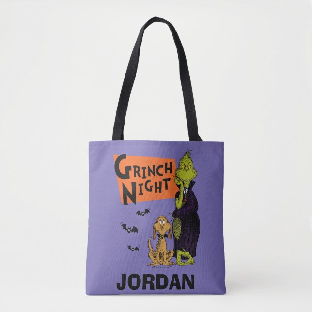 Bolsa Tote Dr. Seuss | Gráfico noturno Hallowen Grpolegadas (Frente)