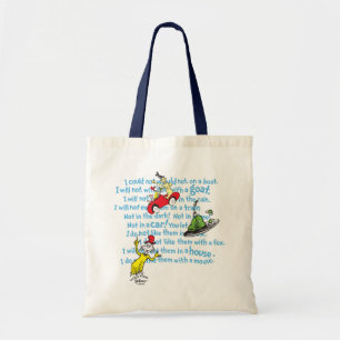 Bolsa Tote Dr. Seuss Livro de Histórias de Ovos Verdes e Pr