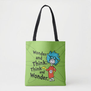 Bolsa Tote Dr. Seuss Pensar e pensar. Pense e Maravilha.