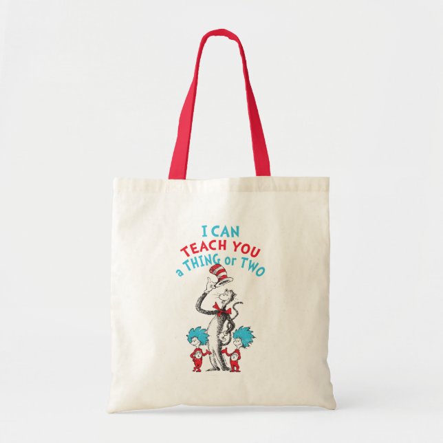 Bolsa Tote Dr. Seuss | Professora Posso Ensinar-Lhe Uma Coisa (Frente)