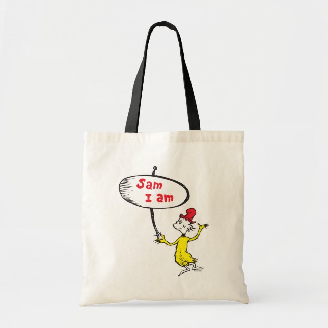 Bolsa Tote Dr. Seuss | Sam-I-Am Segurando Placa (Frente)