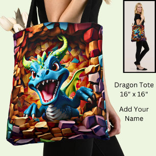 Bolsa Tote Dragão Azul Aqua, Bebê, Passando