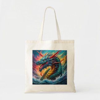 Bolsa Tote Dragão Azul Mítico do Mar