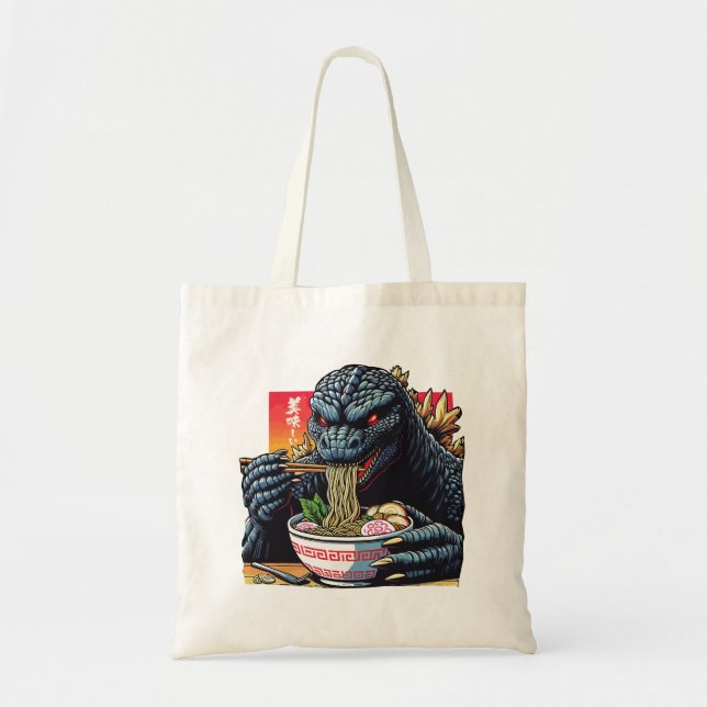Bolsa Tote Dragão comendo ramen  (Frente)