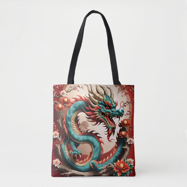Bolsa Tote Dragão de Ano Novo chinês 2024 TB01 (Frente)