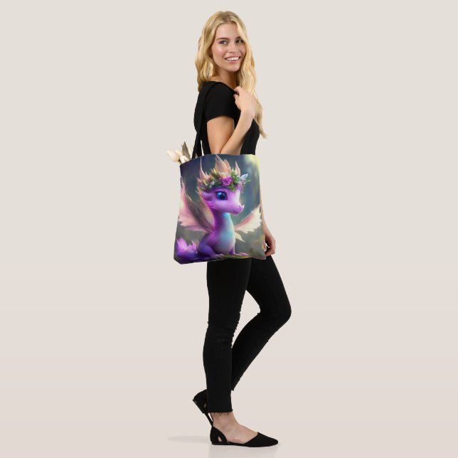 Bolsa Tote Dragão De Fada Roxo (Acredite No Maravilhoso) (No(a) Modelo)