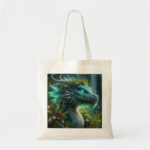 Bolsa Tote Dragão de Natal de Turquesa Magnética
