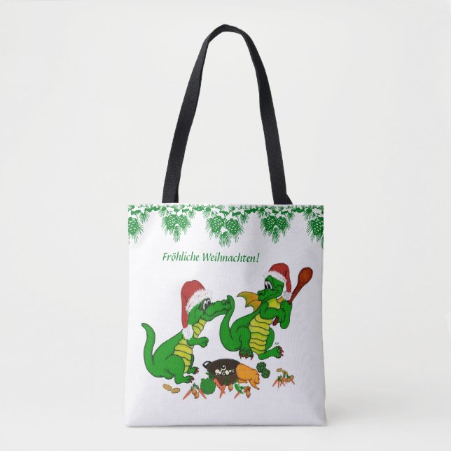 Bolsa Tote Dragão de Natal, em alemão (Frente)