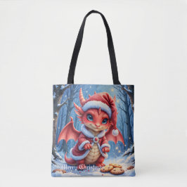 Bolsa Tote Dragão de Natal, muito fofo para prender,