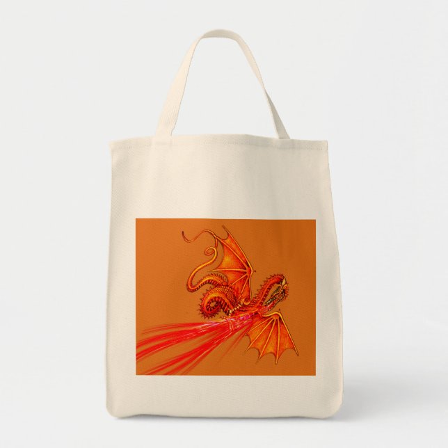 Bolsa Tote Dragão de respiração do fogo (Frente)