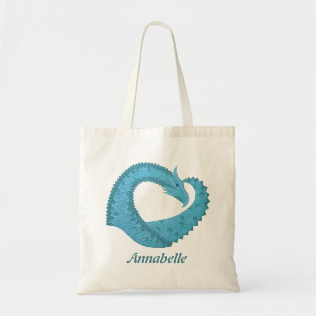 Bolsa Tote Dragão do coração lacrimogênio em branco (Frente)