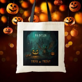 Bolsa Tote Dragão do Halloween com o orçamento do nome de Pum