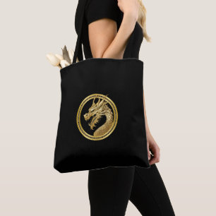 Bolsa Tote Dragão Dourado-