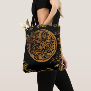 Bolsa Tote Dragão Dourado