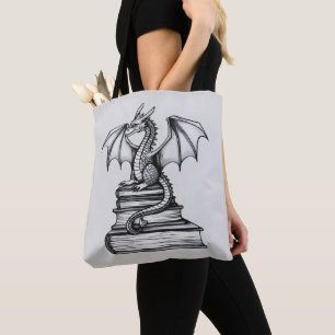 Bolsa Tote Dragão em Livros