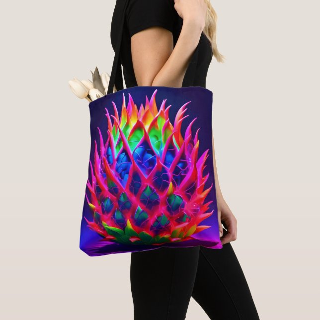 Bolsa Tote Dragão Fruta Neon Elétrico (Close Up)
