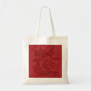 Bolsa Tote Dragão Japonês Chinês da Ásia Vermelha