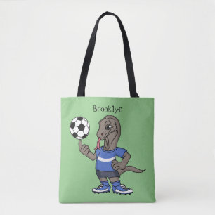 Bolsa Tote Dragão Komodo engraçado bonito jogando cartoon de