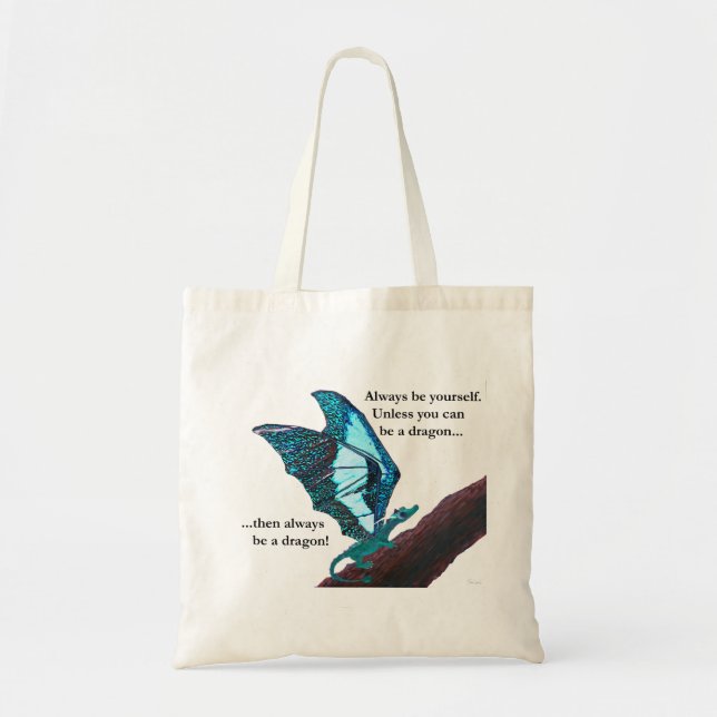Bolsa Tote Dragão no ramo (Frente)